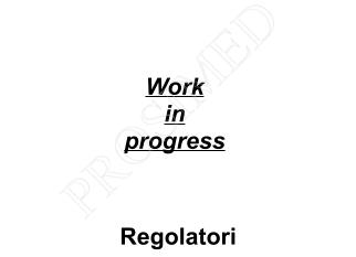 Regolatori Work in  progress